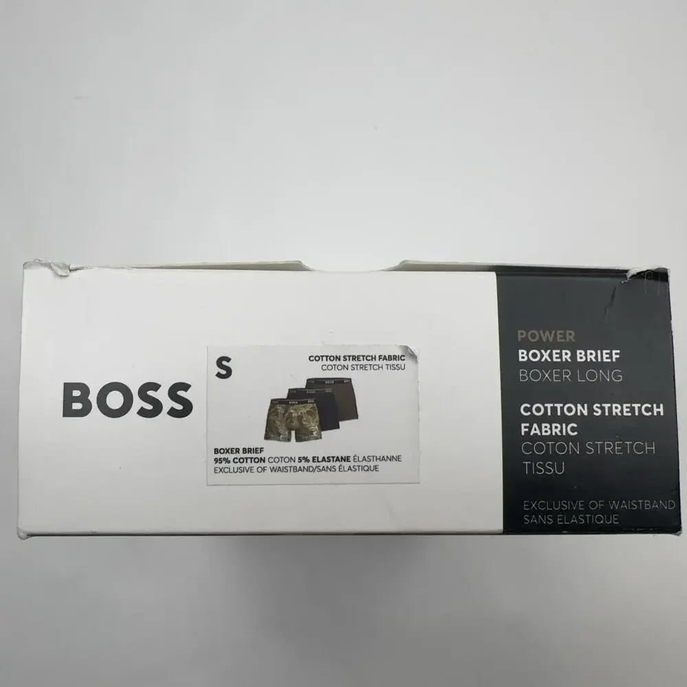Boss Power Boxer Brief Underwear Mens Small Multicolor Cotton Stretch 3 Pack